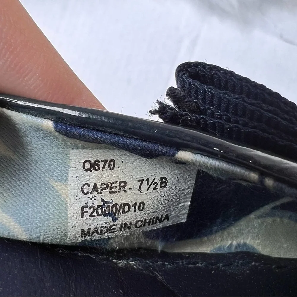 "COACH Poppy Navy/Denim Rhinestone Flats Size 7.5B - Chic Embellished Casual Sho - Picture 9 of 12